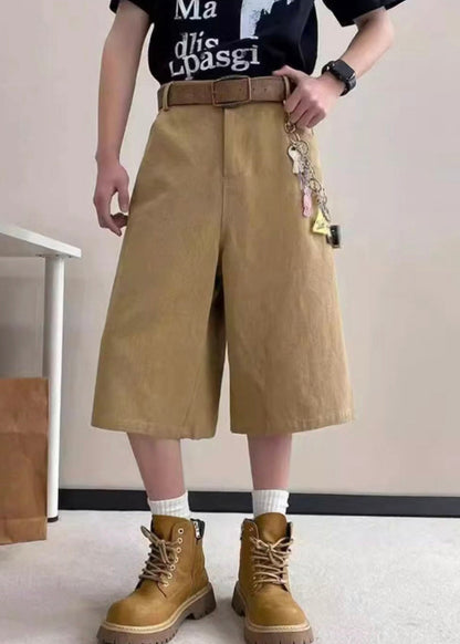 Art Waist Crop Summer Khaki Letter High Mens Pockets Pants