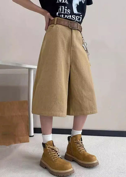 Art Waist Crop Summer Khaki Letter High Mens Pockets Pants