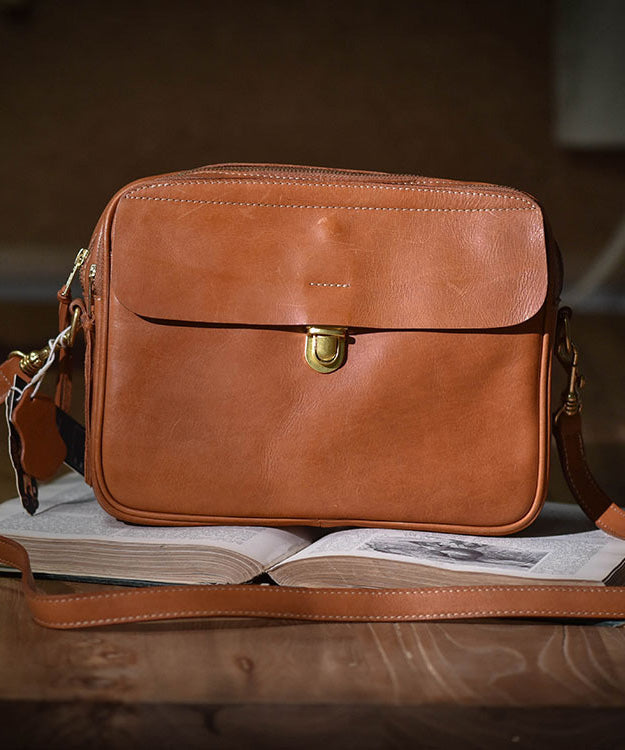 Orange Bag Leather Cross-body Durable Art Versatile