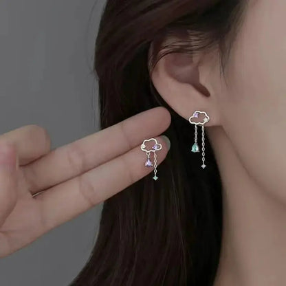 Asymmetric Cloud Earrings W680