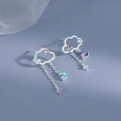 Asymmetric Cloud Earrings W680