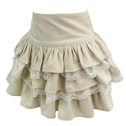 Stylish Ruffled Lace Skirt