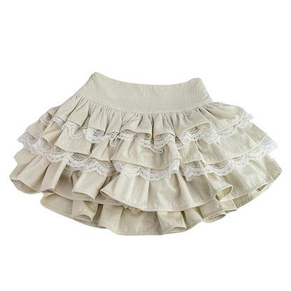 Stylish Ruffled Lace Skirt
