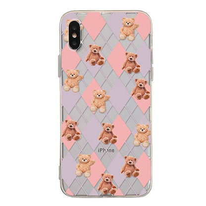 Bear Argyle Pattern iPhone Case