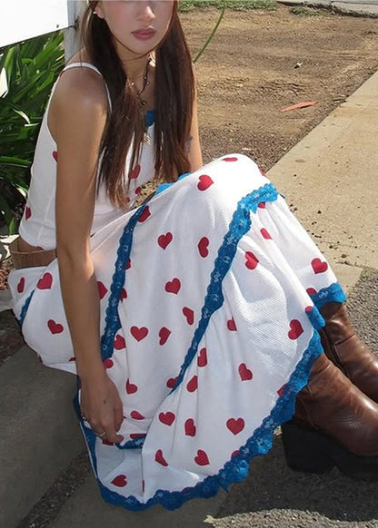 Pieces Vest Maxi Two Beautiful And Skirts Summer Set White Print