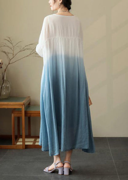 Dresses Wrinkled Blue O Cotton Neck Summer
