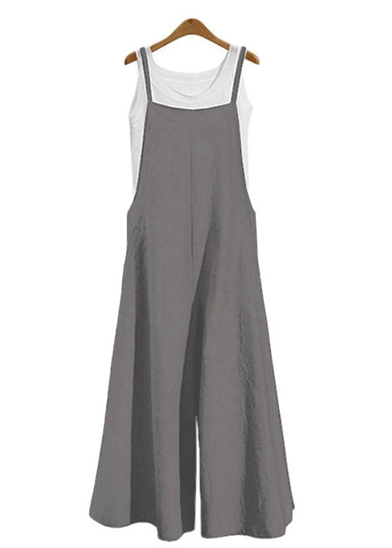 Neck Boho Sleeveless Solid Slash Green Jumpsuit Army