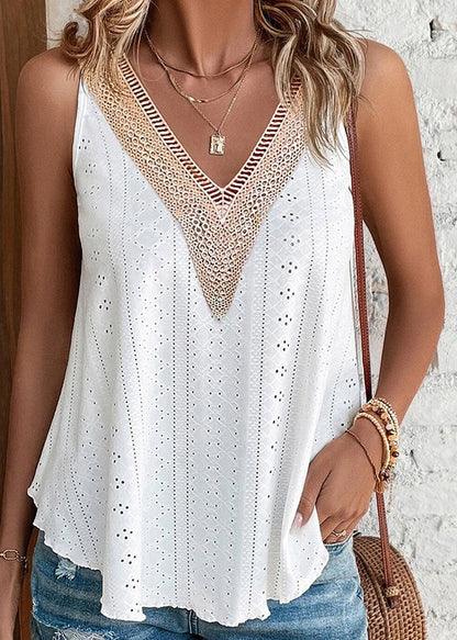 Tanks Summer Hollow Patchwork Out Boho Green