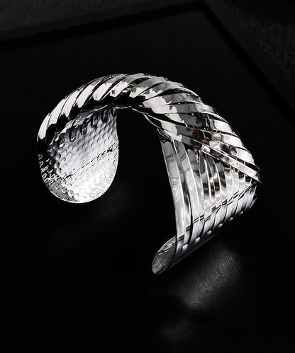 Open Metal Silk Boho Cross Cuff