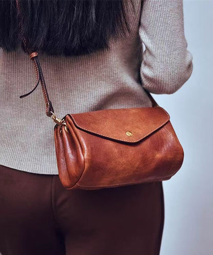 Solid Durable Bag Cross-body Botique Leather Khaki