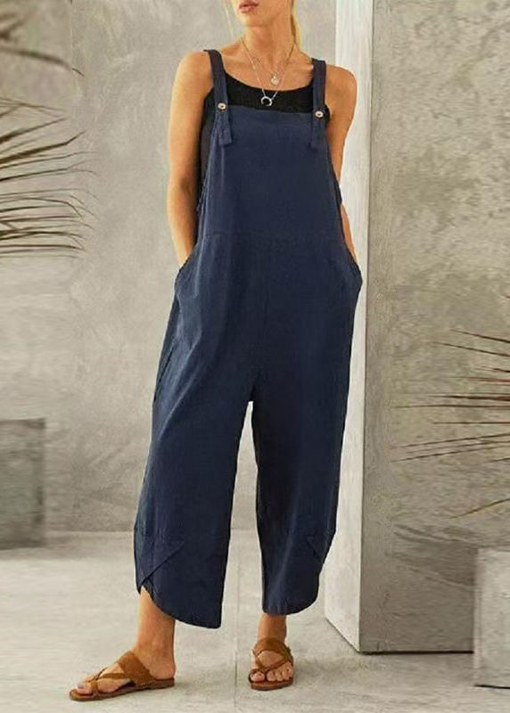Dark Patchwork Jumpsuit Summer Grey Slash Boutique Neck