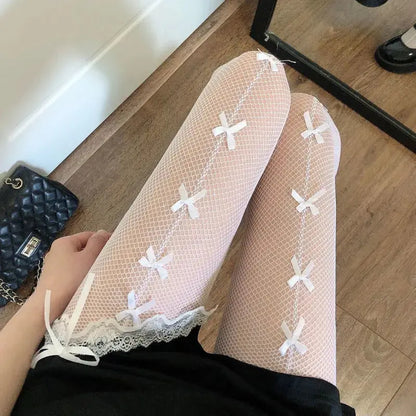Bow Lace Pantyhose Socks