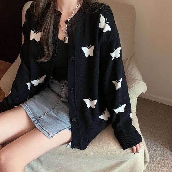 Butterfly Black Cardigan