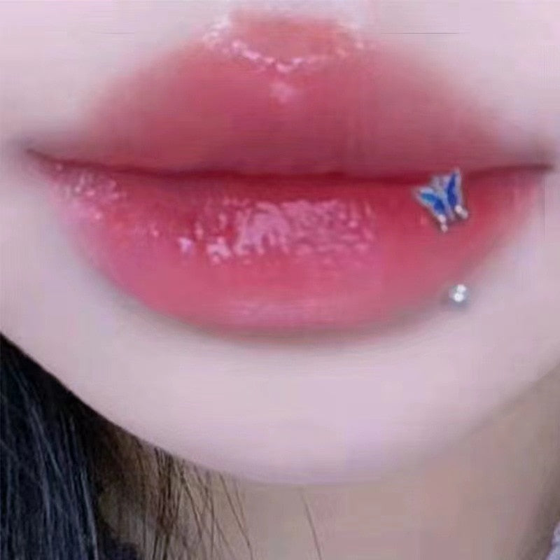 Titanium Steel Colorful Enamel Butterfly Piercing Lip Ring Wonderland Case