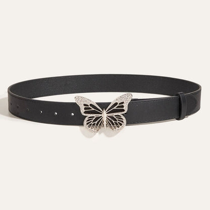 Butterfly Rhinestone Buckle Belt