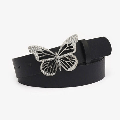 Butterfly Rhinestone Buckle Belt