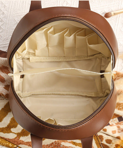 Tote Handbag Durable Solid Leather Casual Brown Faux