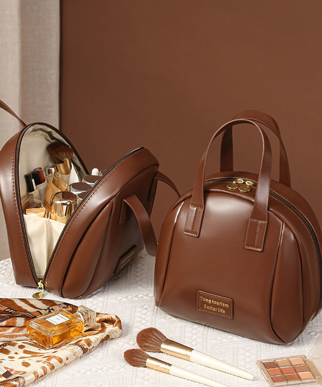 Tote Handbag Durable Solid Leather Casual Brown Faux