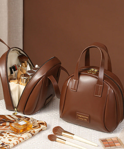 Tote Handbag Durable Solid Leather Casual Brown Faux