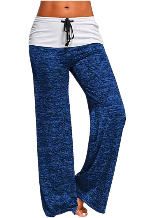 Summer Casual Patchwork Pants Grey Drawstring Cotton