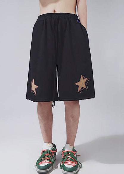 Elastic Khaki Summer Shorts Cotton Men Waist Print Casual