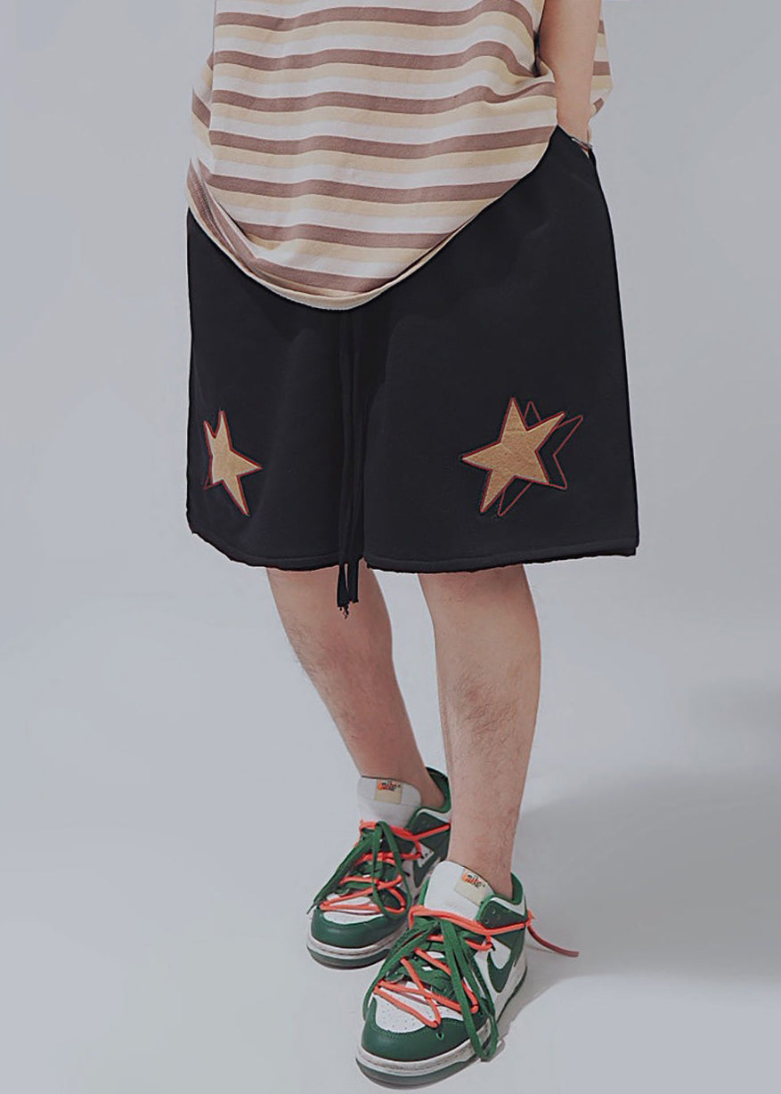 Elastic Khaki Summer Shorts Cotton Men Waist Print Casual