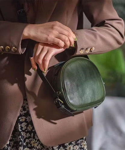 Bag Round Solid Durable Casual Leather CrossBody
