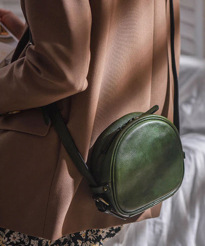 Bag Round Solid Durable Casual Leather CrossBody
