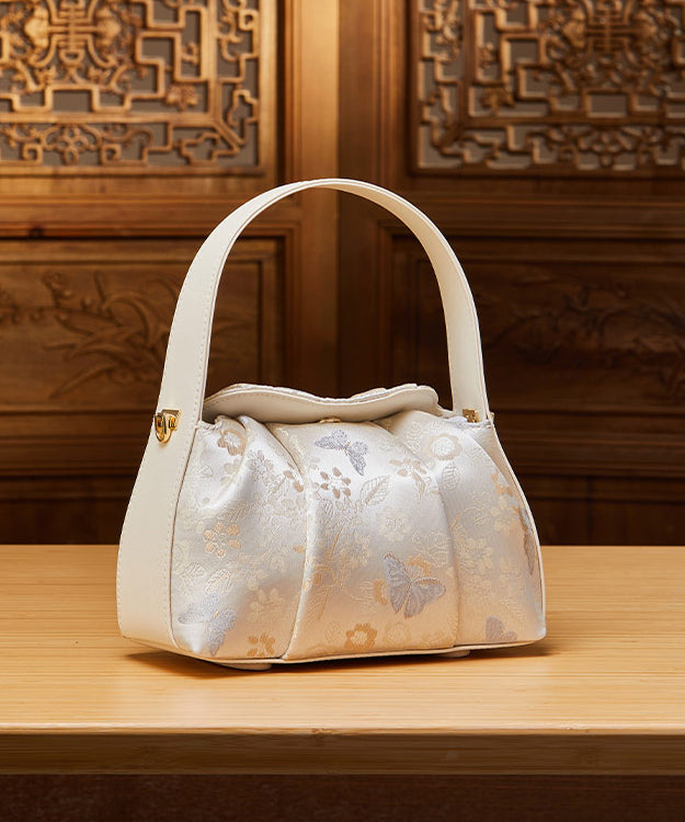 Jacquard Style Beige Bag Chinese Tote Versatile