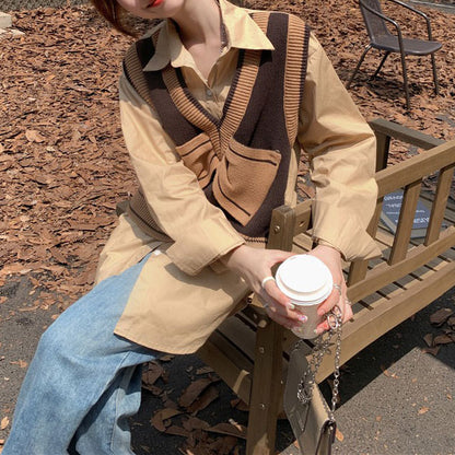 Chocolate Brown Bow Vest