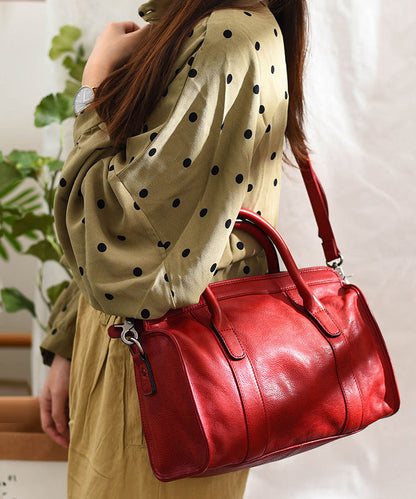 Red Classy Leather Capacity Large Handbag Tote