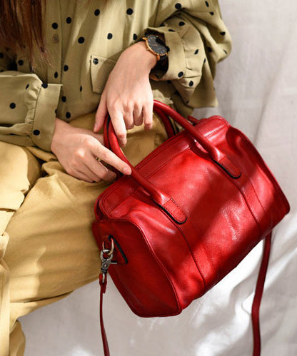 Red Classy Leather Capacity Large Handbag Tote