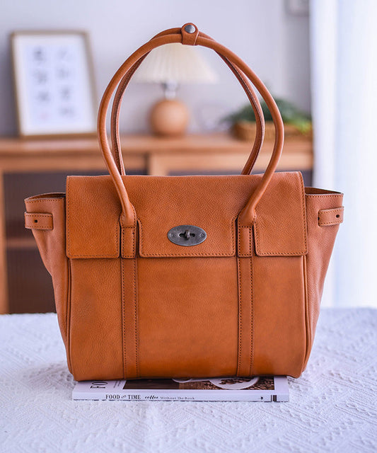 Durable Solid Bags Shoulder Classy Yellow Leather