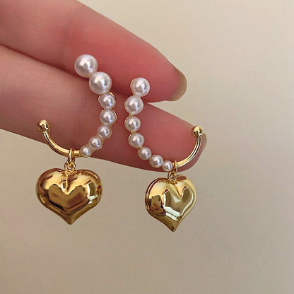 Mini Pearl Heart Earrings