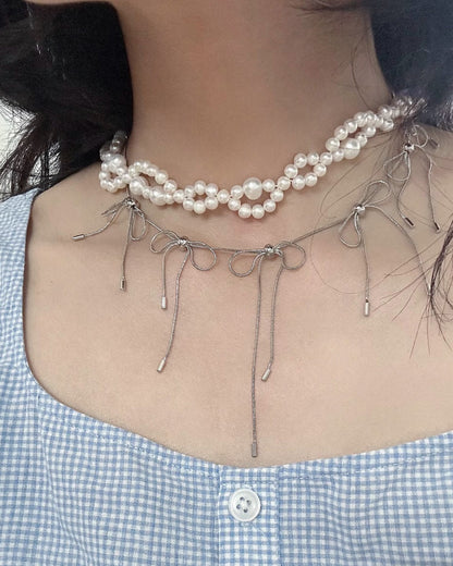 Silver Bows Choker