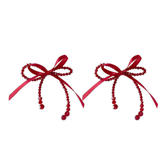 Cut Red Bow Earrings