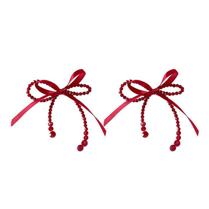 Cut Red Bow Earrings