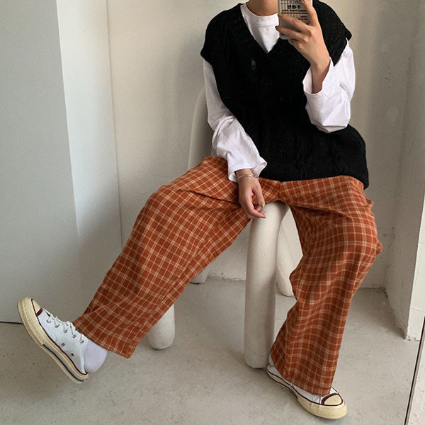 Vintage Plaid Trousers