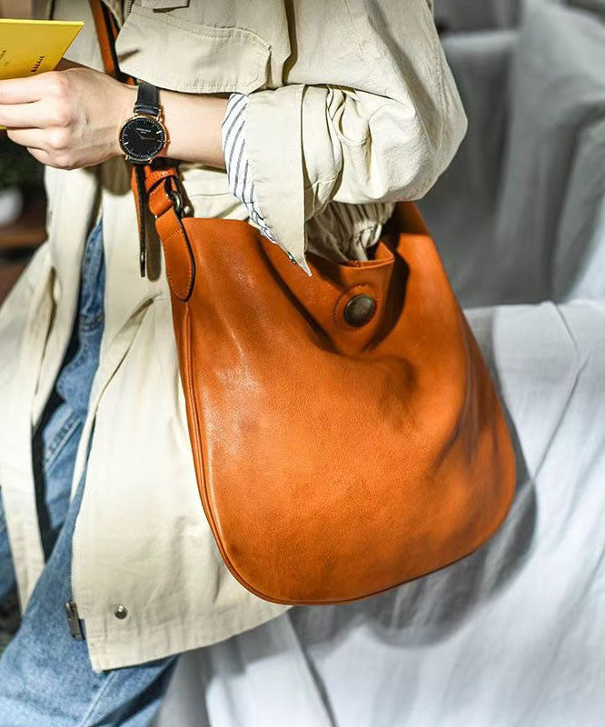 Durable Leather CrossBody Messenger Orange Bag DIY