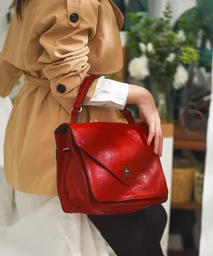 Elegant Tote Leather Orange Solid Durable Handbag