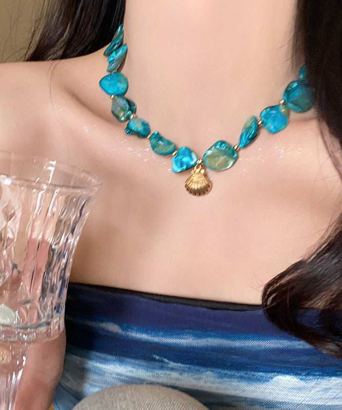 Starfish Pendant Shell Sterling Blue Necklace Silver Fashion Overgild