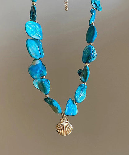 Starfish Pendant Shell Sterling Blue Necklace Silver Fashion Overgild