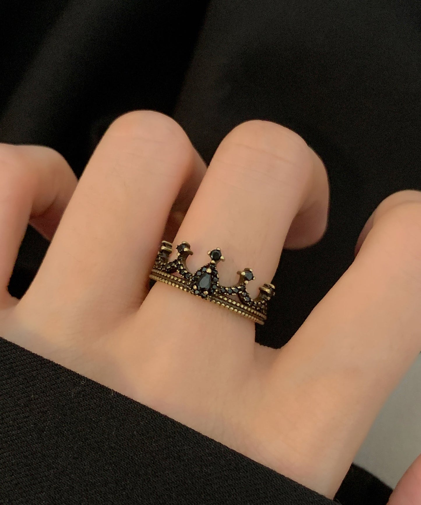 Out Crown Metal Two Butterfly Ancient Fine Hollow Rings Gold Piece Set