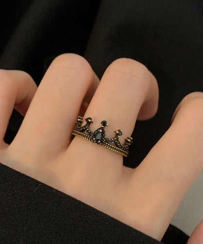 Out Crown Metal Two Butterfly Ancient Fine Hollow Rings Gold Piece Set