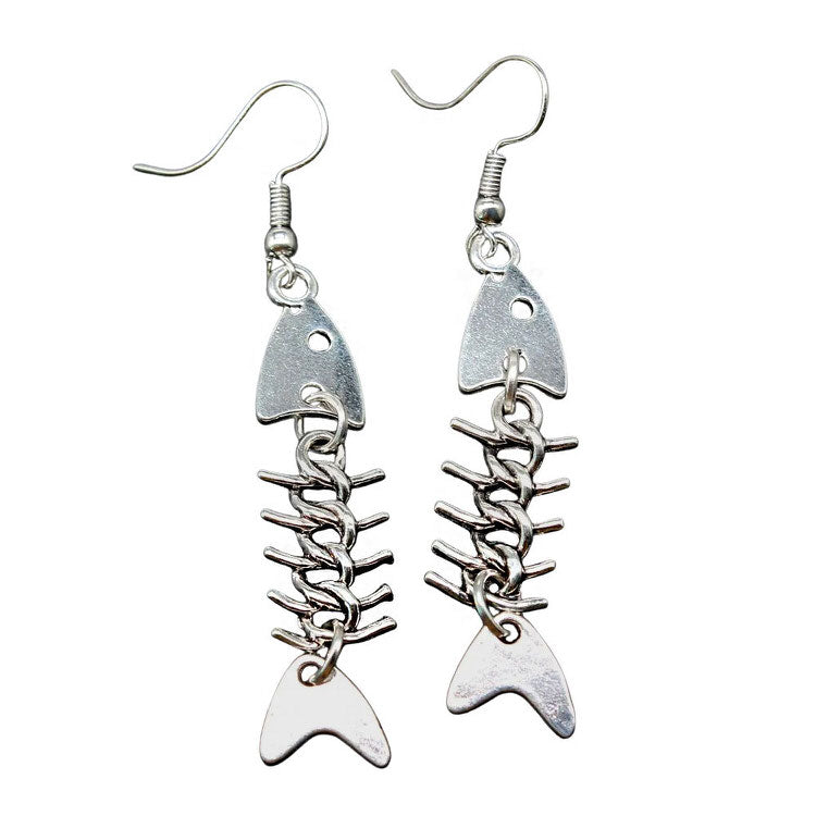 Fish Bone Drop Earrings