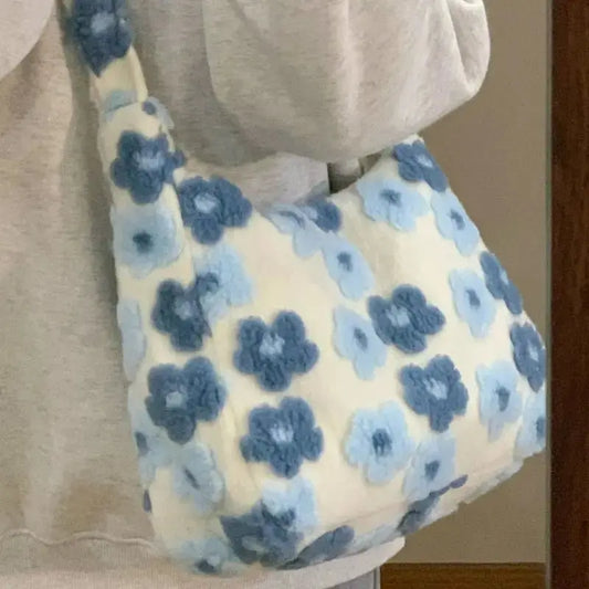 Flower Plush Shoulder Bag