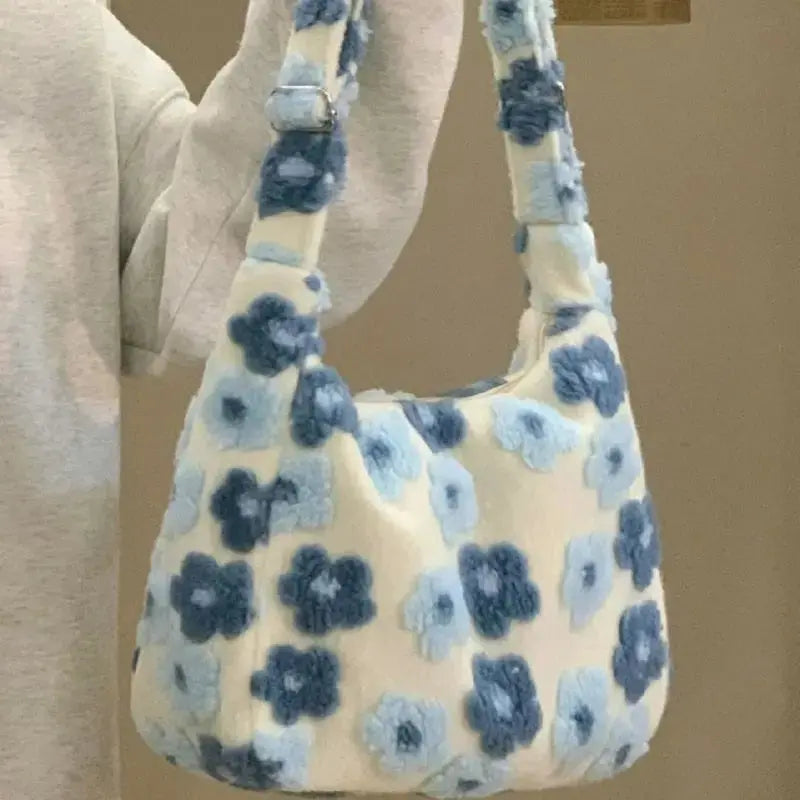 Flower Plush Shoulder Bag