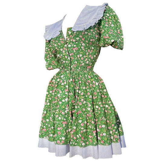 Green Garden Collar Dress