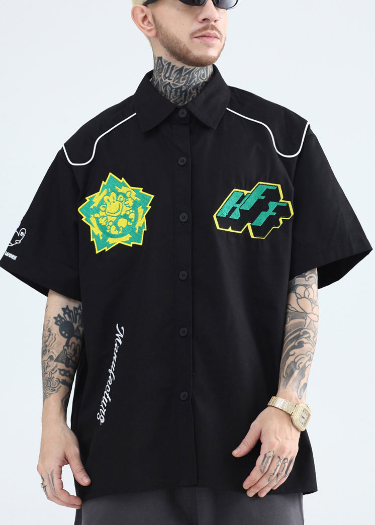 Mens Shirts Yellow Print Peter Cotton Collar French Pan Summer