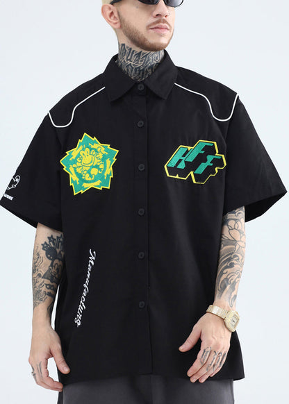 Mens Shirts Yellow Print Peter Cotton Collar French Pan Summer